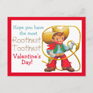 Rootin Tootin Vintag Cowboy Valentinstag Kids Postkarte