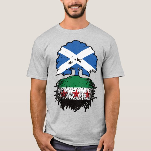 Roots & Crown: Schottland–Syrien Baum T-Shirt (Vorderseite)