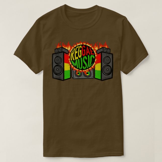 Roots Reggae Music Rasta T-Shirt (Design vorne)