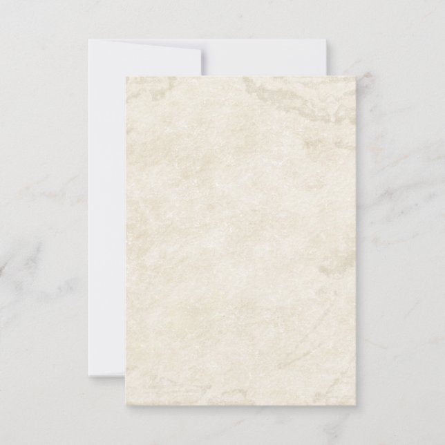 Roots verwirbelte Tischnummer aus antikem Pergamen (Vorderseite)