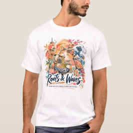Roots & Waves Katze AAPI Collage-Design T-Shirt