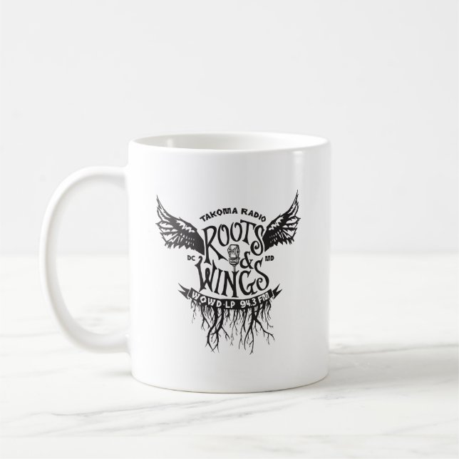 Roots & Wings Logo Kaffeetasse (Links)