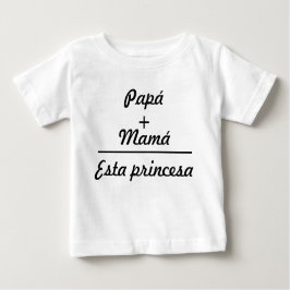 Ropa para bebes papá + mamá igual a esta princesa baby t-shirt