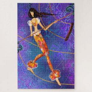 Rope Acrobat - Circus - Magic Girl - Malerei Art Puzzle