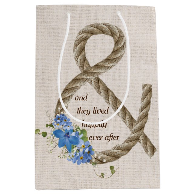 Rope Ampersand Wedding Mittlere Geschenktüte (Vorderseite)