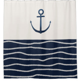 Rope and Anchor Pattern Duschvorhang