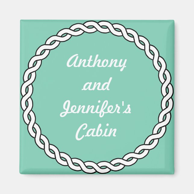 Rope Border Green Stateroom Door Marker Green Magnet (Vorne)