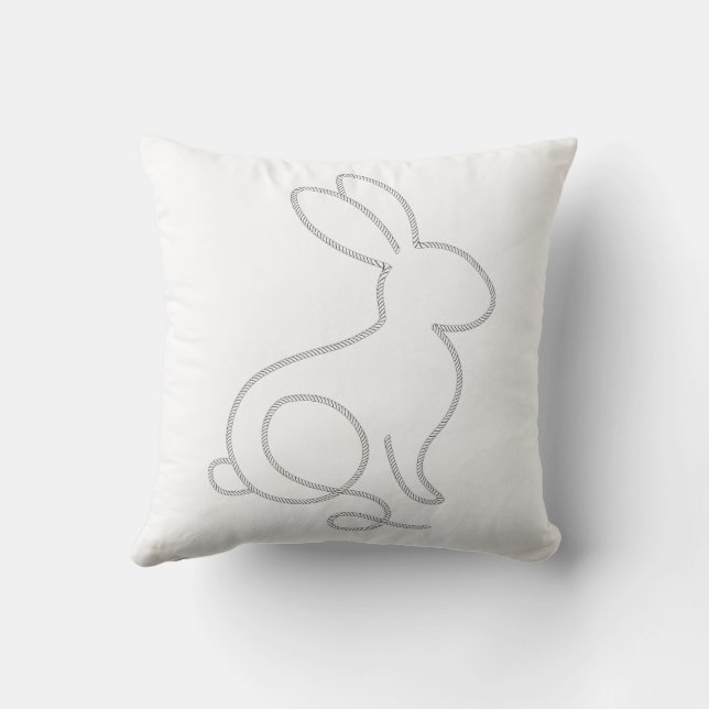 Rope Bunny Rabbit Minimal Modernes Design Kissen (Rückseite)