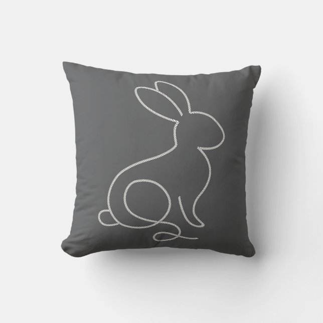 Rope Bunny Rabbit Minimal Modernes Design Kissen (Vorderseite)