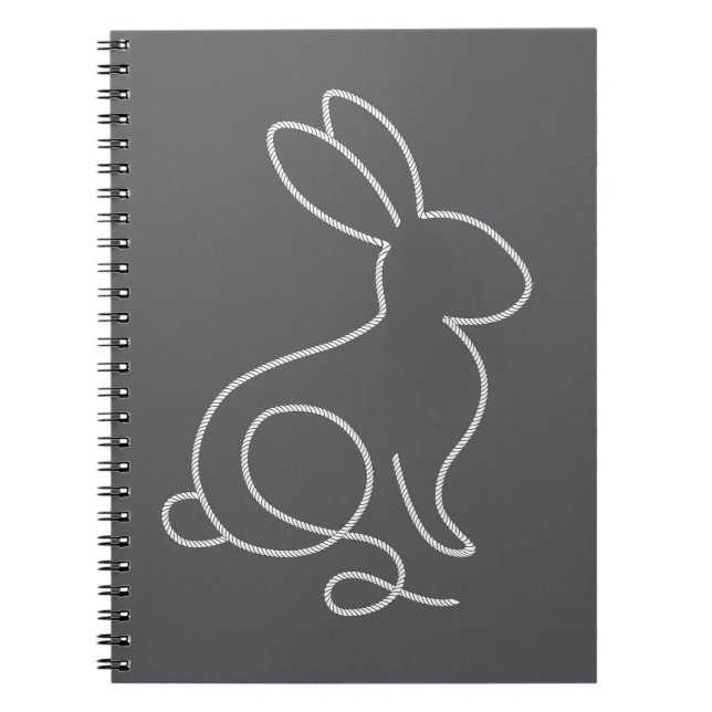 Rope Bunny Rabbit Minimal Modernes Design Notizblock (Vorderseite)