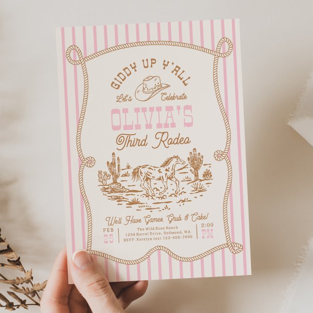 Rope Cowgirl Birthday Invitation Einladung (Von Creator hochgeladen)