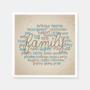 Rope Design Family Word Cloud Serviette