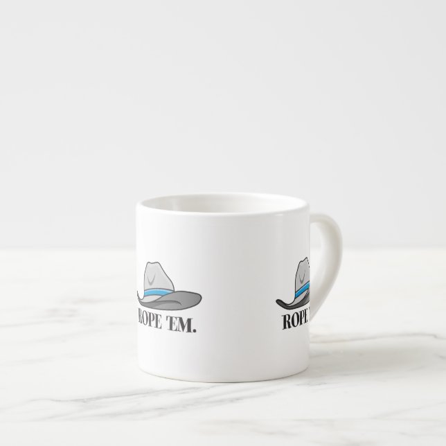 Rope 'Em Western Rodeo Espressotasse (Vorderseite Rechts)