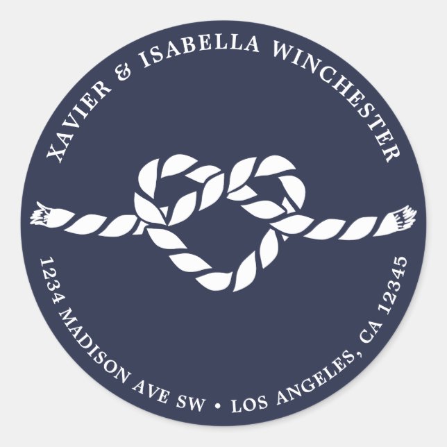 Rope Heft Return Address Label Runder Aufkleber (Vorderseite)