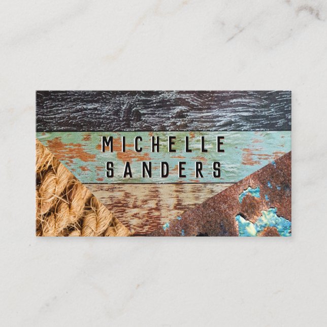 Rope | Holz | Rostmetall Visitenkarte (Vorderseite)