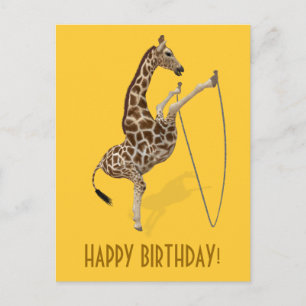 Rope Jumping Giraffe Postkarte