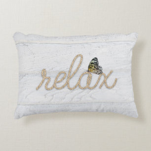 Rope Relax Text mit Butterfly Akzent Pillow Dekokissen