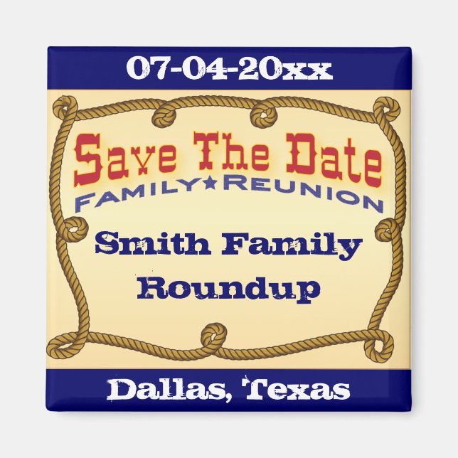 Rope Western Save the Date Magnet (Vorne)