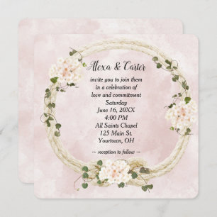 Rope Wreath und Hydrangea Bouquets Einladung