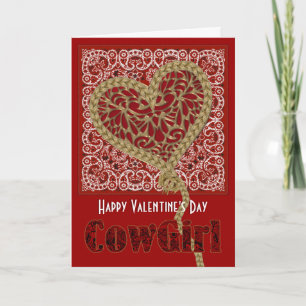 Roped My Heart Cowgirl Valentine Feiertagskarte