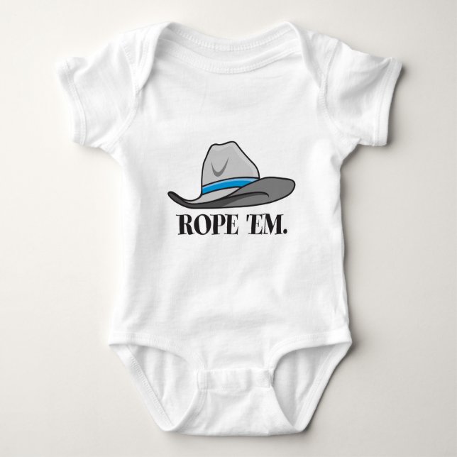 Rope'em Cowboy-Ausrüstung Baby Strampler (Vorderseite)