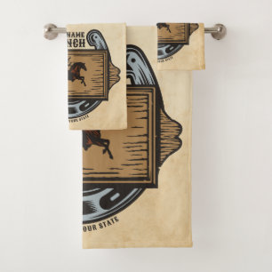 Roping Cowboy ADD NAME Western Familienhorde Badhandtuch Set