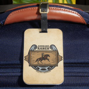 Roping Cowboy ADD NAME Western Familienhorde Gepäckanhänger