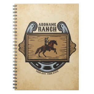 Roping Cowboy ADD NAME Western Familienhorde Notizblock