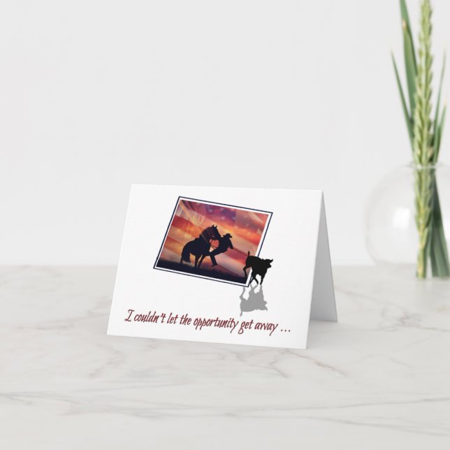 Roping Cowboy Happy Birthday Card Karte (Vorderseite)