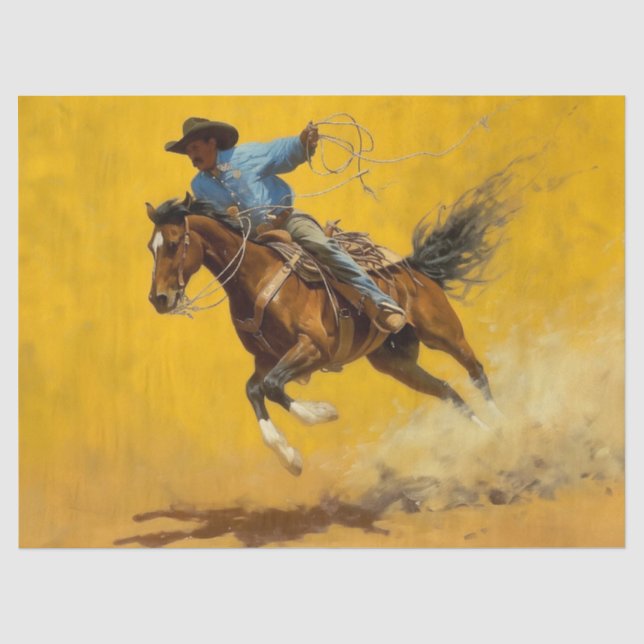 Roping Cowboy Tissue/Decoupage Paper Seidenpapier (Vorderseite)