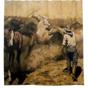 „Roping Palomino“ Western Art von Maynard Dixon Duschvorhang