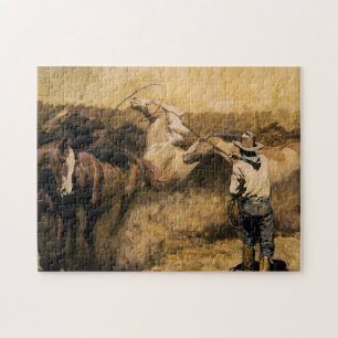 „Roping Palomino“ Western Art von Maynard Dixon Puzzle