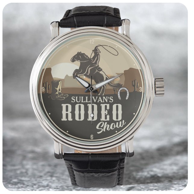 Roping Roundup Cowboy Rodeo Personalisiert anzeige Armbanduhr (Von Creator hochgeladen)