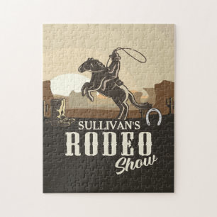 Roping Roundup Cowboy Rodeo Personalisiert anzeige Puzzle