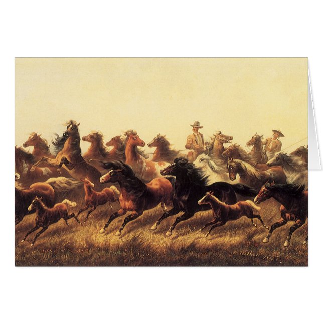 Roping Wild Horses von James Walker (Vorderseite (Horizontal))