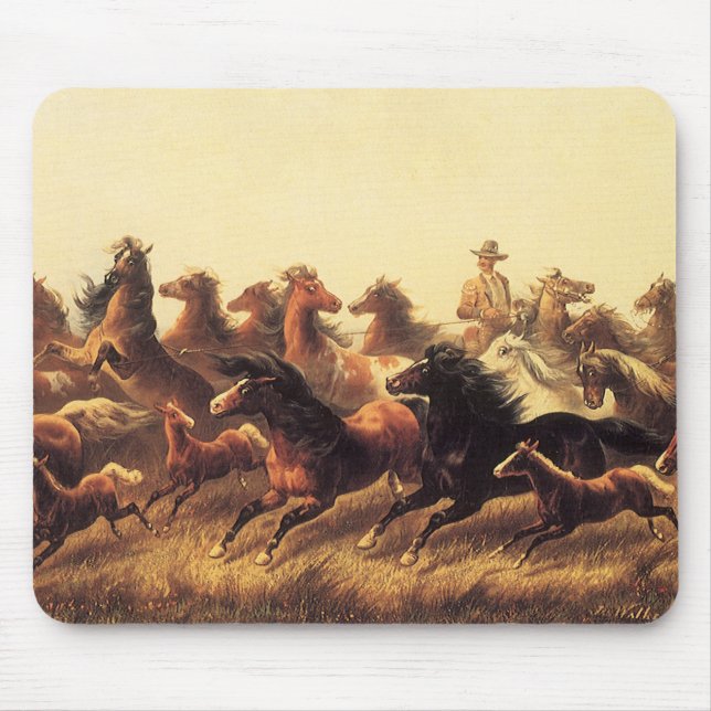 Roping Wild Horses von James Walker Mousepad (Vorne)