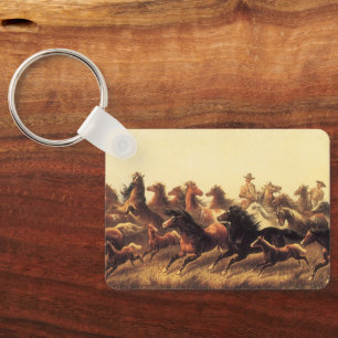 Roping Wild Horses von James Walker Schlüsselanhänger