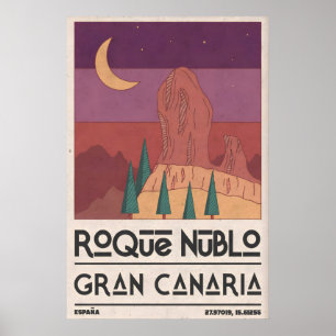 Roque Nublo-Wandkunst, Vintage-Reiseposter Poster