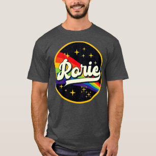 Rorie Regenbogen im Vintagen Weltraum T-Shirt