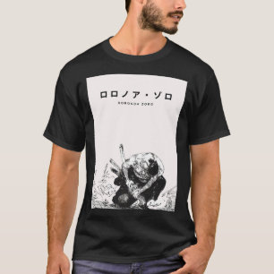 Roronoa Zoro Manga-Kunst – One Piece Schwarz & Wei T-Shirt