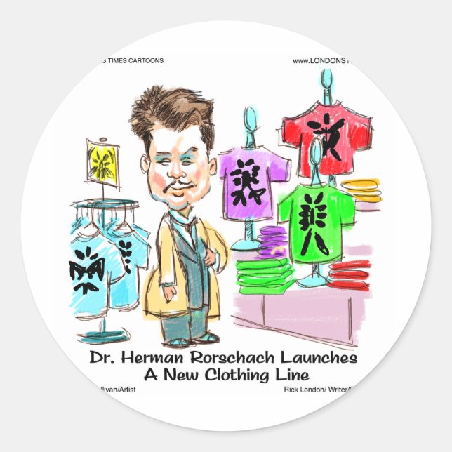 Rorschach Brands Funny Gifts, T-Shirts Tasse & Car Runder Aufkleber (Vorderseite)