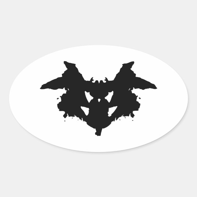 Rorschach Inkblot Ovaler Aufkleber (Vorderseite)