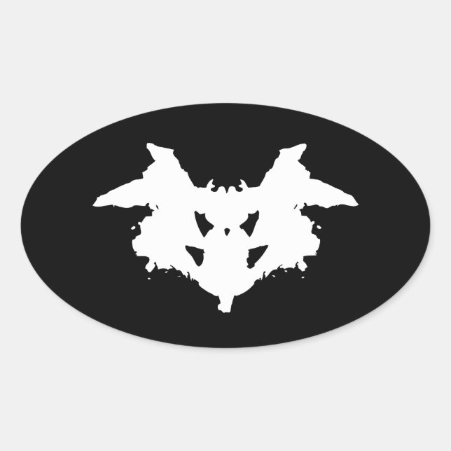 Rorschach Inkblot Ovaler Aufkleber (Vorderseite)
