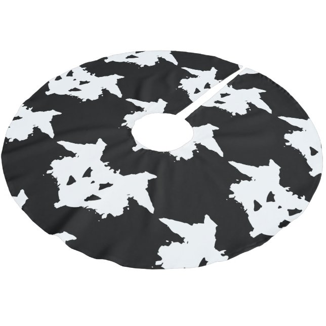 Rorschach Inkblot Polyester Weihnachtsbaumdecke (Schrägansicht)