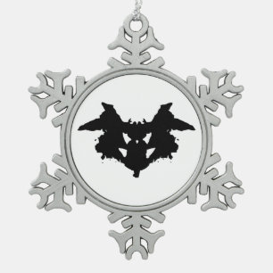 Rorschach Inkblot Schneeflocken Zinn-Ornament