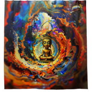 Rorschach-Stil-Buddha 80x60 001 Duschvorhang