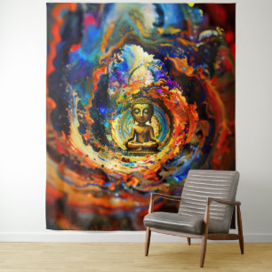 Rorschach-Stil-Buddha 80x60 001 Wandteppich
