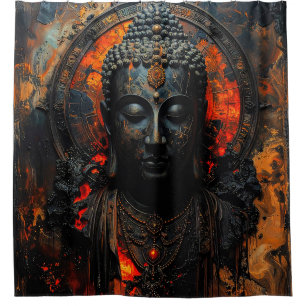Rorschach-Stil-Buddha Nr. 001 Duschvorhang
