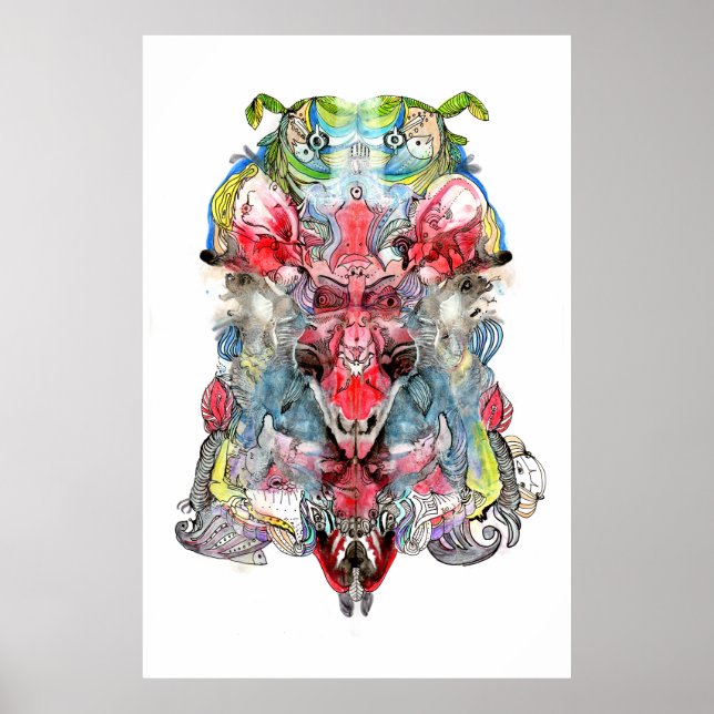 Rorschach Surreal Stretched Canvas Print Poster (Vorne)