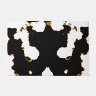 Rorschach Test einer Tinten-Fleck-Karte auf Weiß Fußmatte